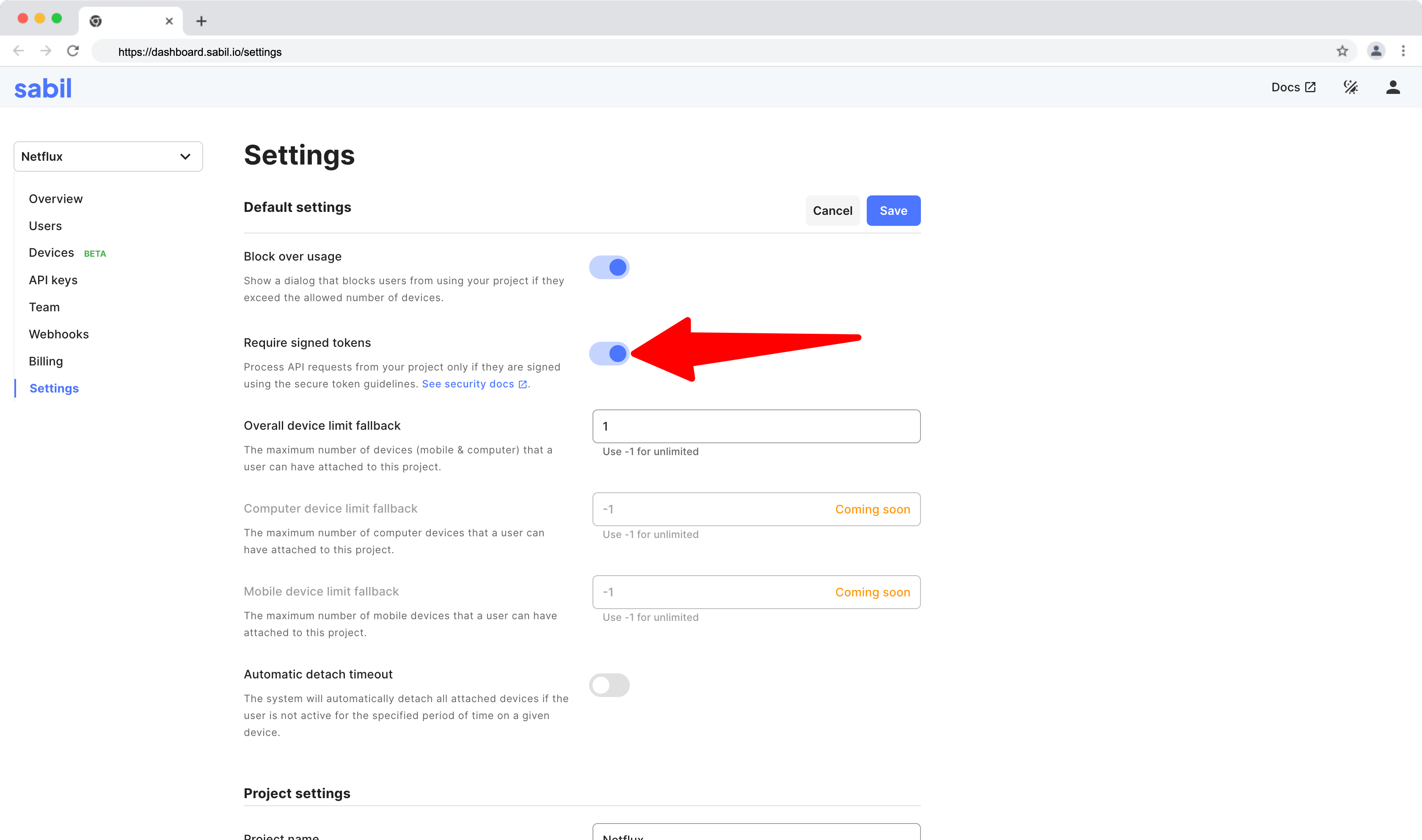 Security token setting image